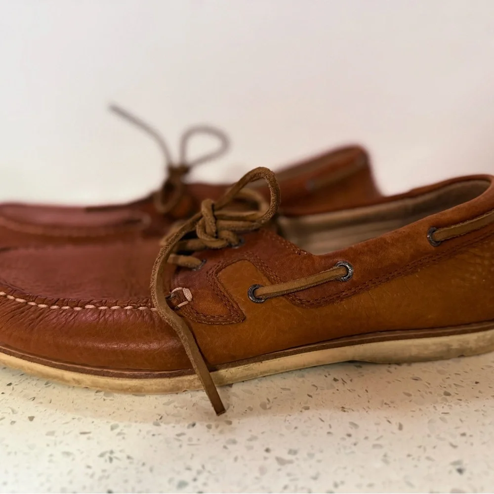 J&M Rust‎ Leather Boat Shoes Sz 9 1/2